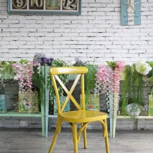 כסא וינטג איקס (בודדים במלאי  – בצבעים טורקיז לבן וצהוב
