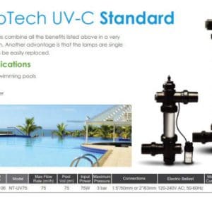 מערכת חיטוי UV לבריכת שחייה EMAUX NT-UV75 אמוקס