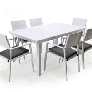 סט שולחן+6 כסאות  LUNA (אפור )
